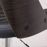 Contemporary Modern Wood Back Adjustable Bar Stool | OROA