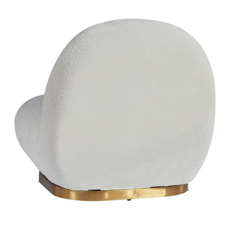 White Swivel Accent Chair with Gold Base | OROA