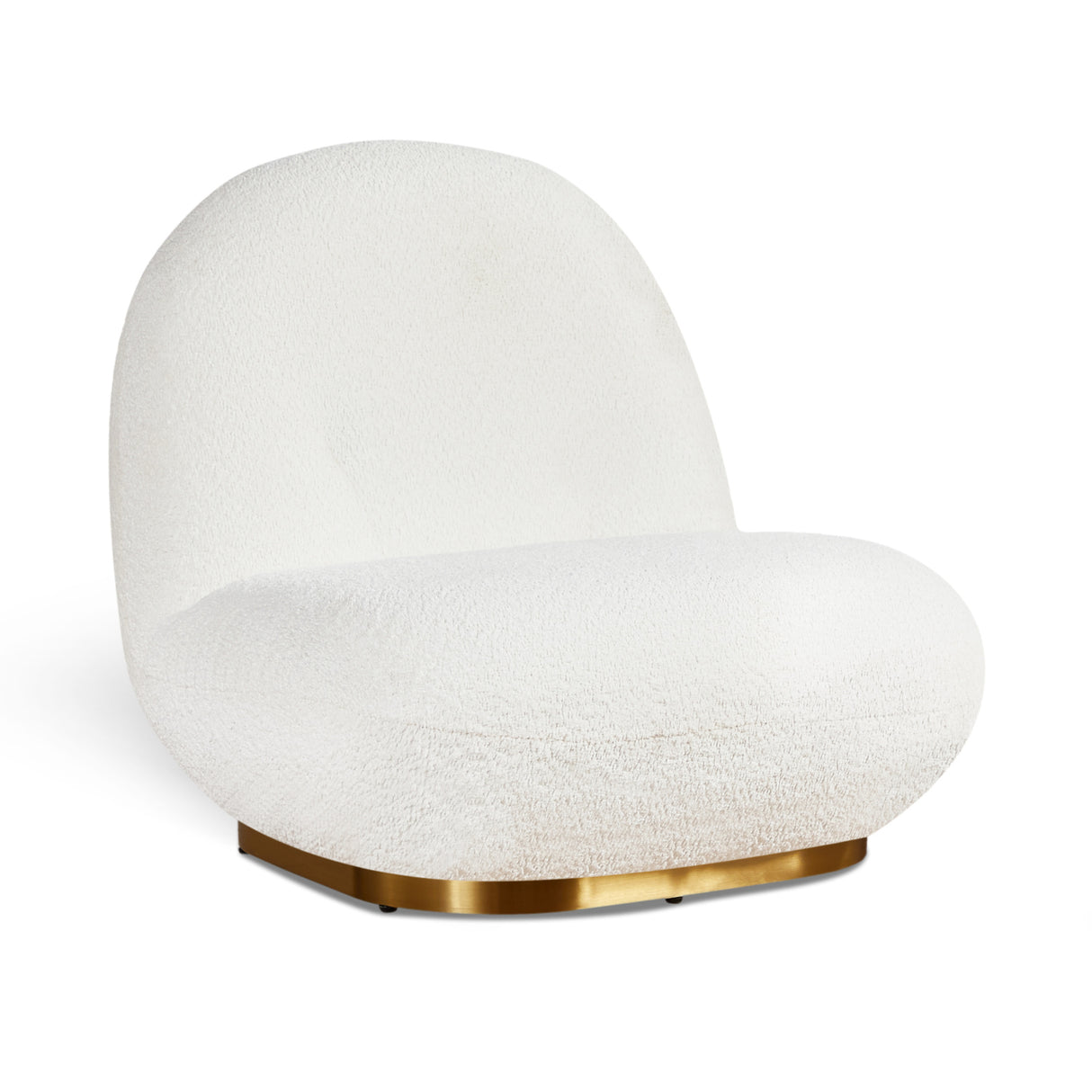 White Swivel Accent Chair with Gold Base | OROA