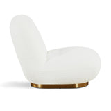 White Swivel Accent Chair with Gold Base | OROA