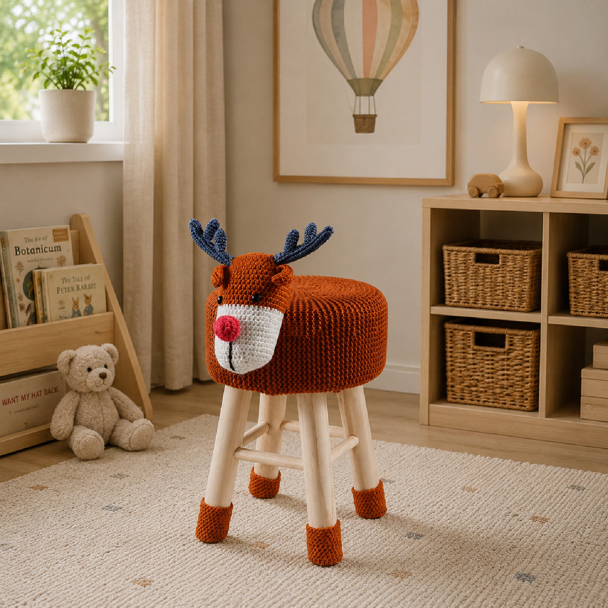 Upholstered Cute Deer Ottoman | OROA Kids