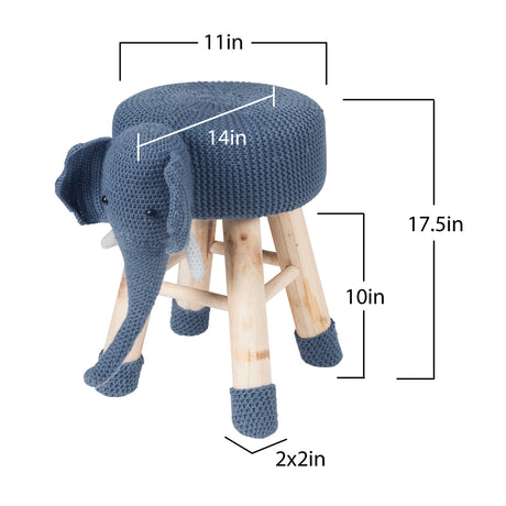 Cute Elephant Upholstered Ottoman Stool | OROA Kids