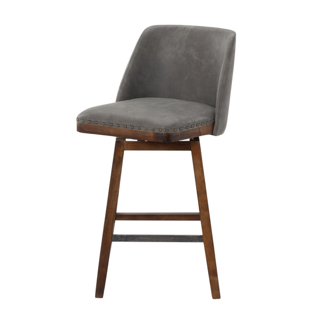 Modern European furniture - Gray Swivel Upholstered Bar Stool - www.oroa.com