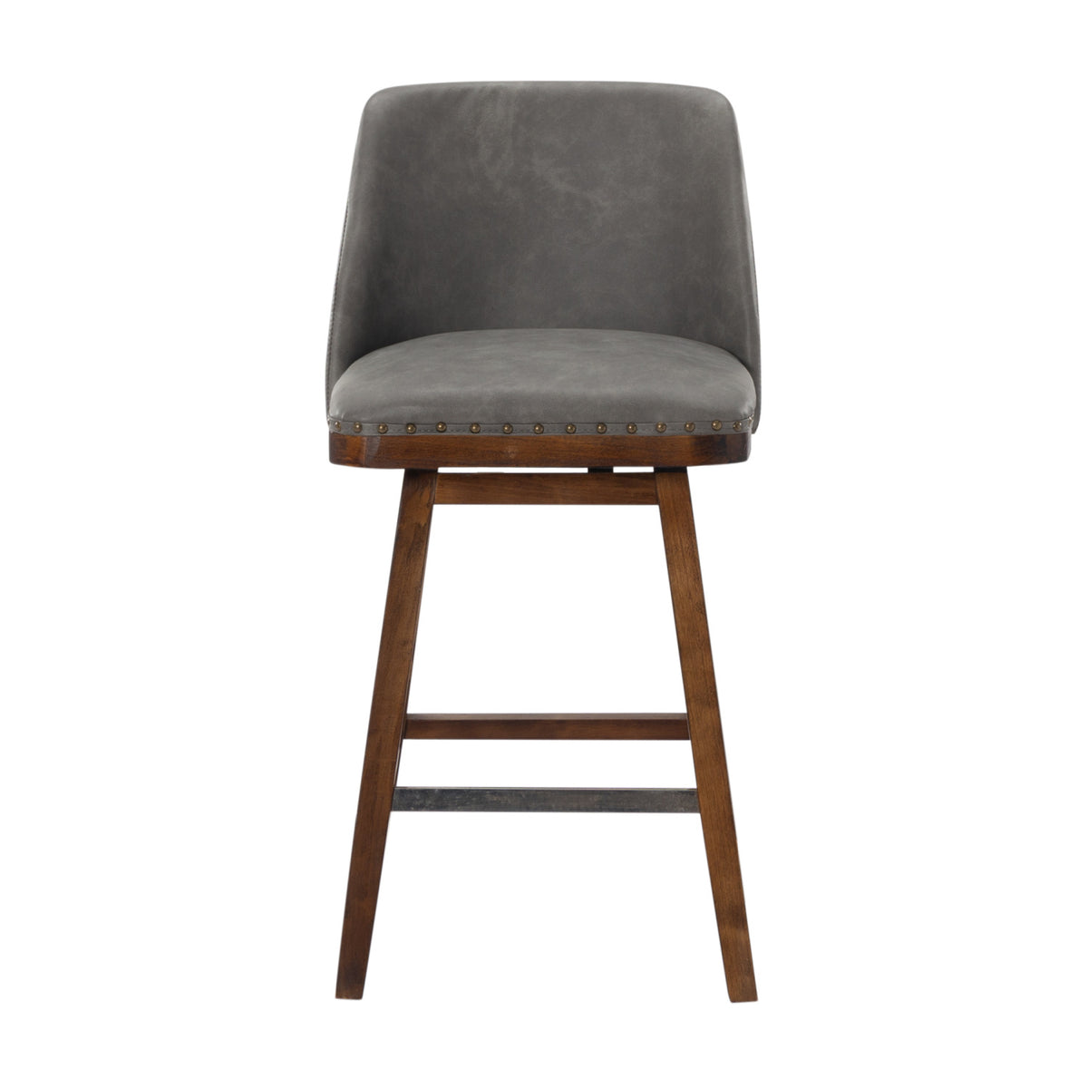Modern European furniture - Gray Swivel Upholstered Bar Stool - www.oroa.com