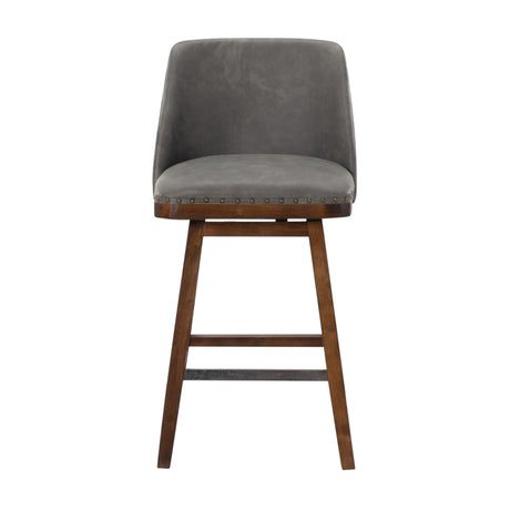 Modern European furniture - Gray Swivel Upholstered Bar Stool - www.oroa.com