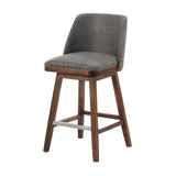 Modern European furniture - Gray Swivel Upholstered Bar Stool - www.oroa.com