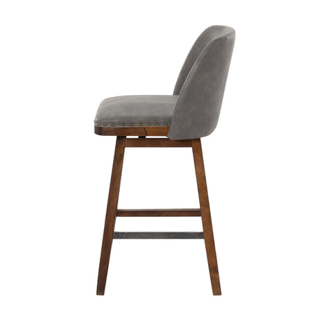 Modern European furniture - Gray Swivel Upholstered Bar Stool - www.oroa.com
