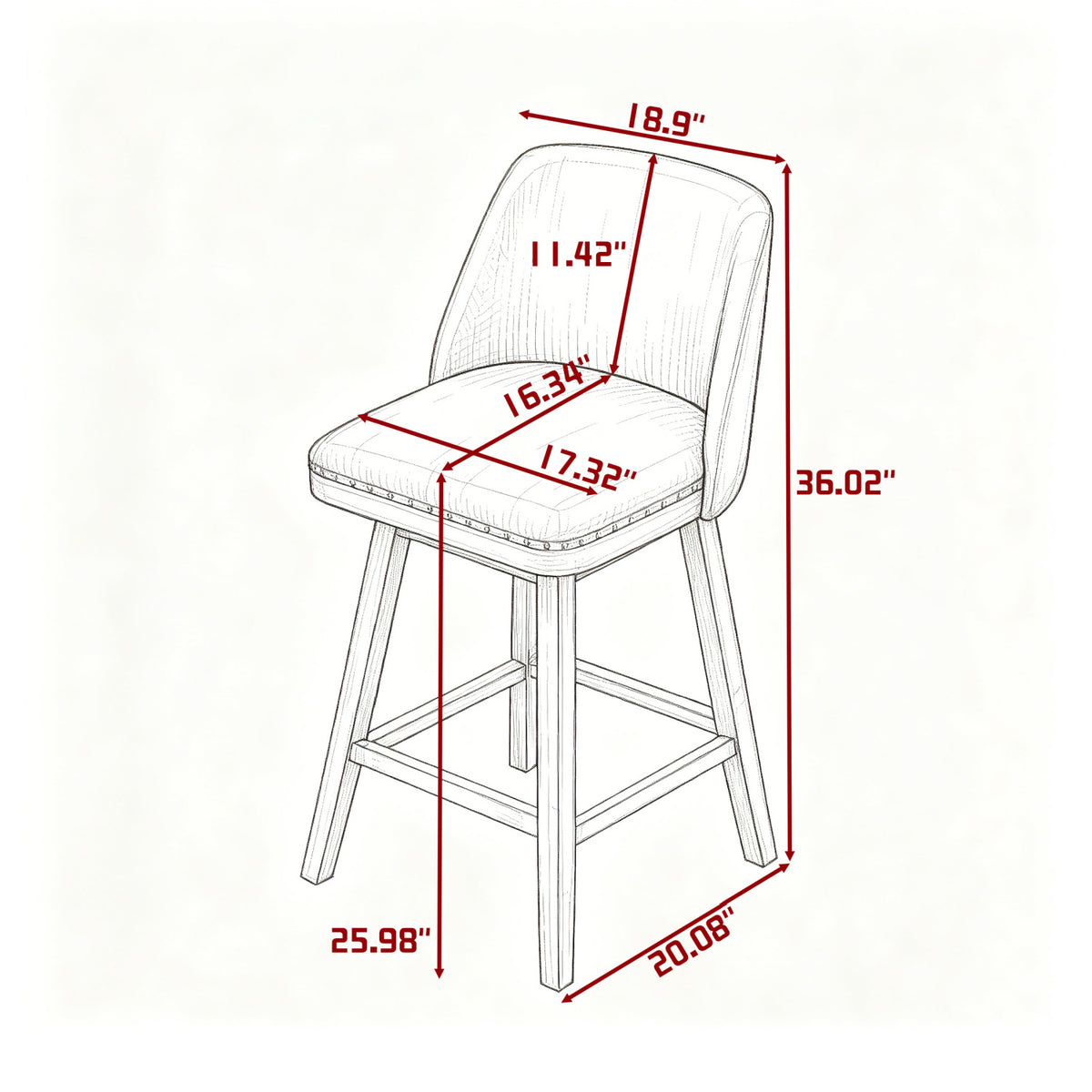 Modern European furniture - Gray Swivel Upholstered Bar Stool - www.oroa.com