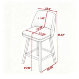 Modern European furniture - Gray Swivel Upholstered Bar Stool - www.oroa.com