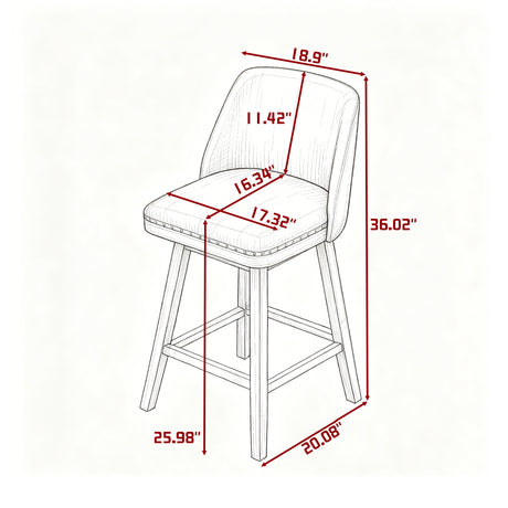 Modern European furniture - Gray Swivel Upholstered Bar Stool - www.oroa.com