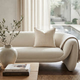 Cozy Ivory Linen Throw Pillow | OROA
