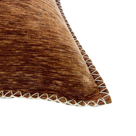 Modern European furniture - Brown Textured Stitched Throw Pillows (2) - www.oroa.com