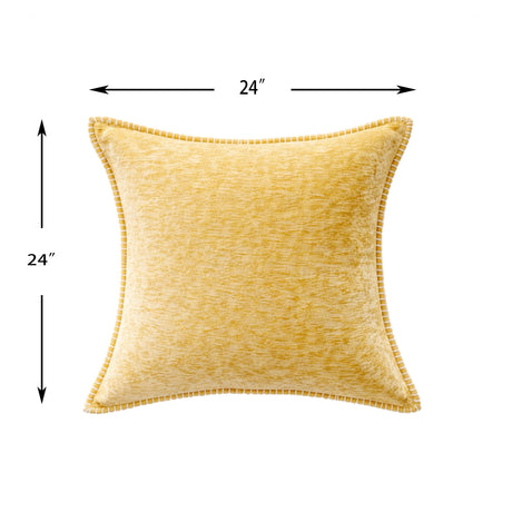 Textured Square Yellow Throw Pillows (2) | OROA
