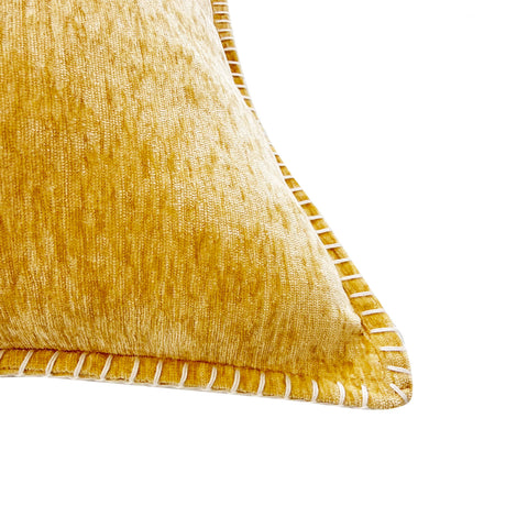 Textured Square Yellow Throw Pillows (2) | OROA