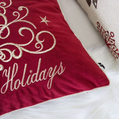Modern European furniture - Happy Holidays Velvet Christmas Pillows (4) - www.oroa.com