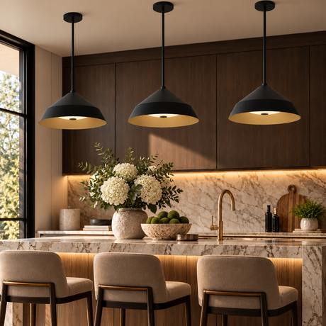Integrated LED Black Pendant Lamp | OROA