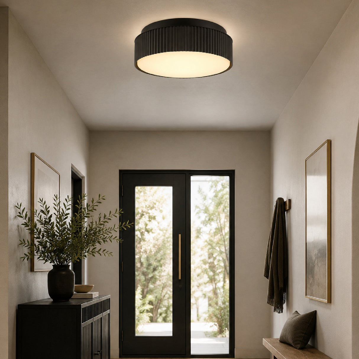 Black LED Flush Mount Ceiling Light | OROA