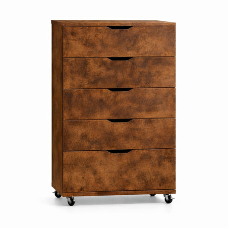 Modern European furniture - Rustic Brown 5-Drawer Dresser - www.oroa.com