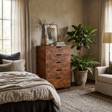 Modern European furniture - Rustic Brown 5-Drawer Dresser - www.oroa.com