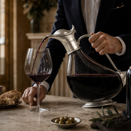 Pewter & Glass Duck Wine Decanter - OROA