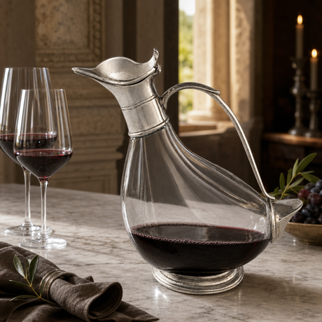 Pewter & Glass Duck Wine Decanter - OROA