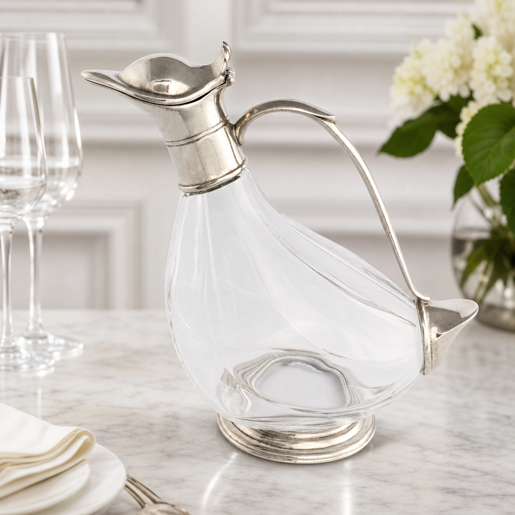 Pewter & Glass Duck Wine Decanter - OROA