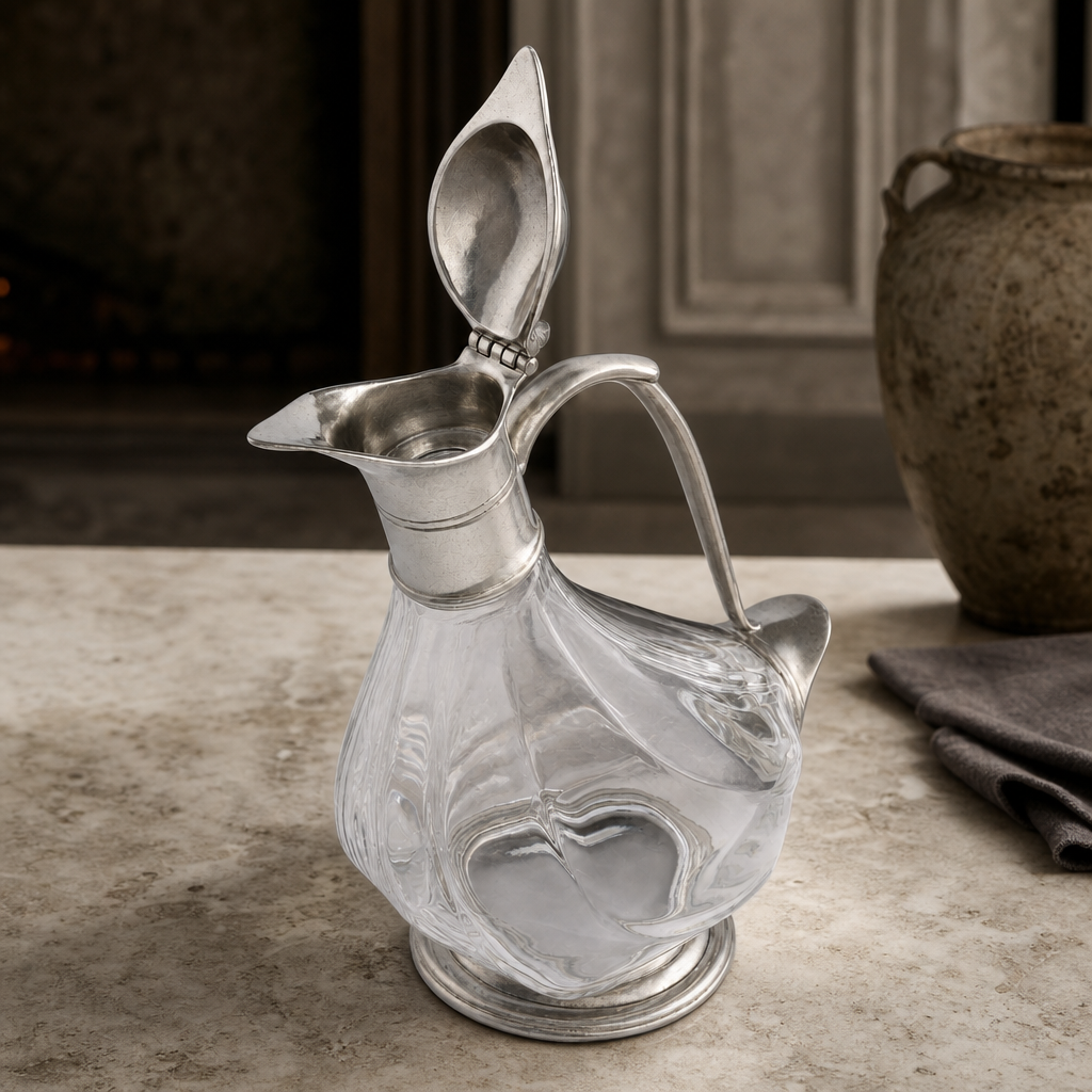 Pewter & Glass Duck Wine Decanter - OROA