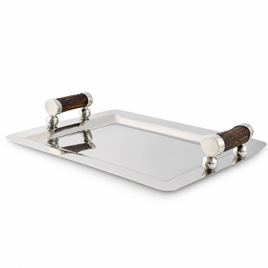 Stainless Steel & Antler Serving Tray - OROA