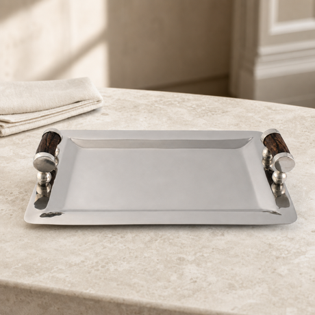 Stainless Steel & Antler Serving Tray - OROA