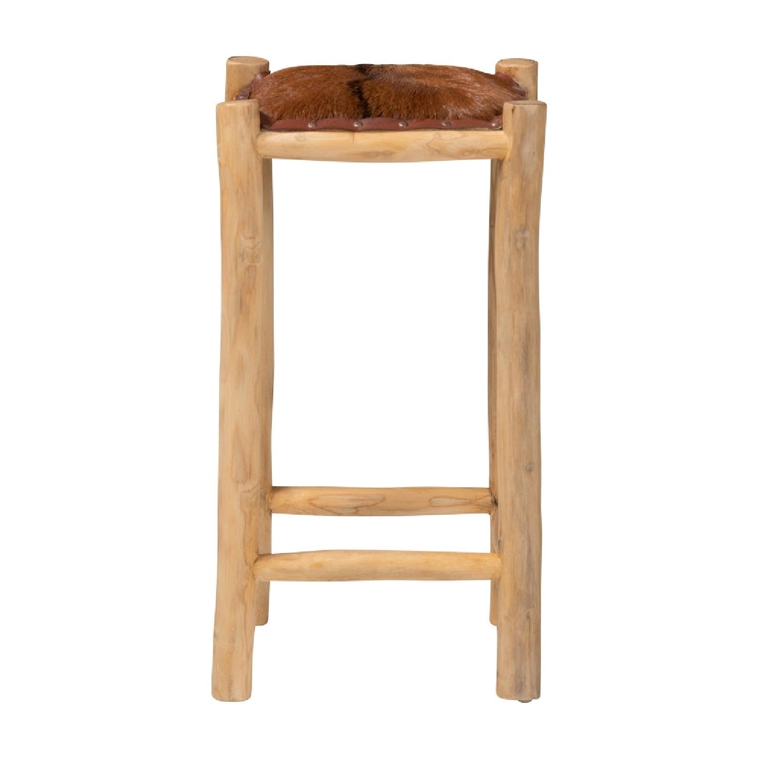Rustic Leather Counter Stool Rivera