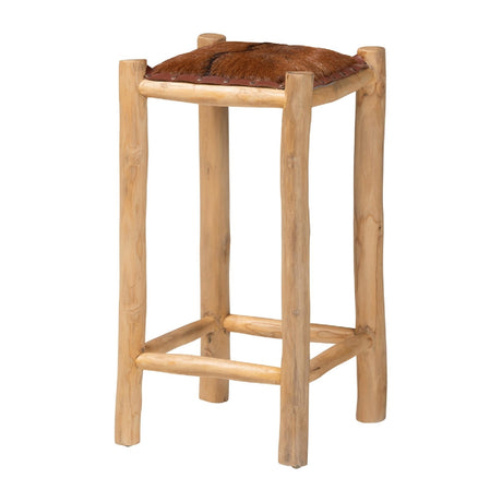 Modern European furniture - Rustic Leather Counter Stool - www.oroa.com