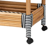 Modern European furniture - Natural Rattan Indoor/Outdoor Kitchen Cart - www.oroa.com