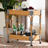 Modern European furniture - Natural Rattan Indoor/Outdoor Kitchen Cart - www.oroa.com