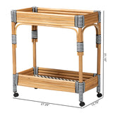 Modern European furniture - Natural Rattan Indoor/Outdoor Kitchen Cart - www.oroa.com
