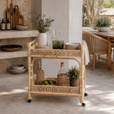 Modern European furniture - Two-Tier Rattan Indoor/Outdoor Serving Cart - www.oroa.com