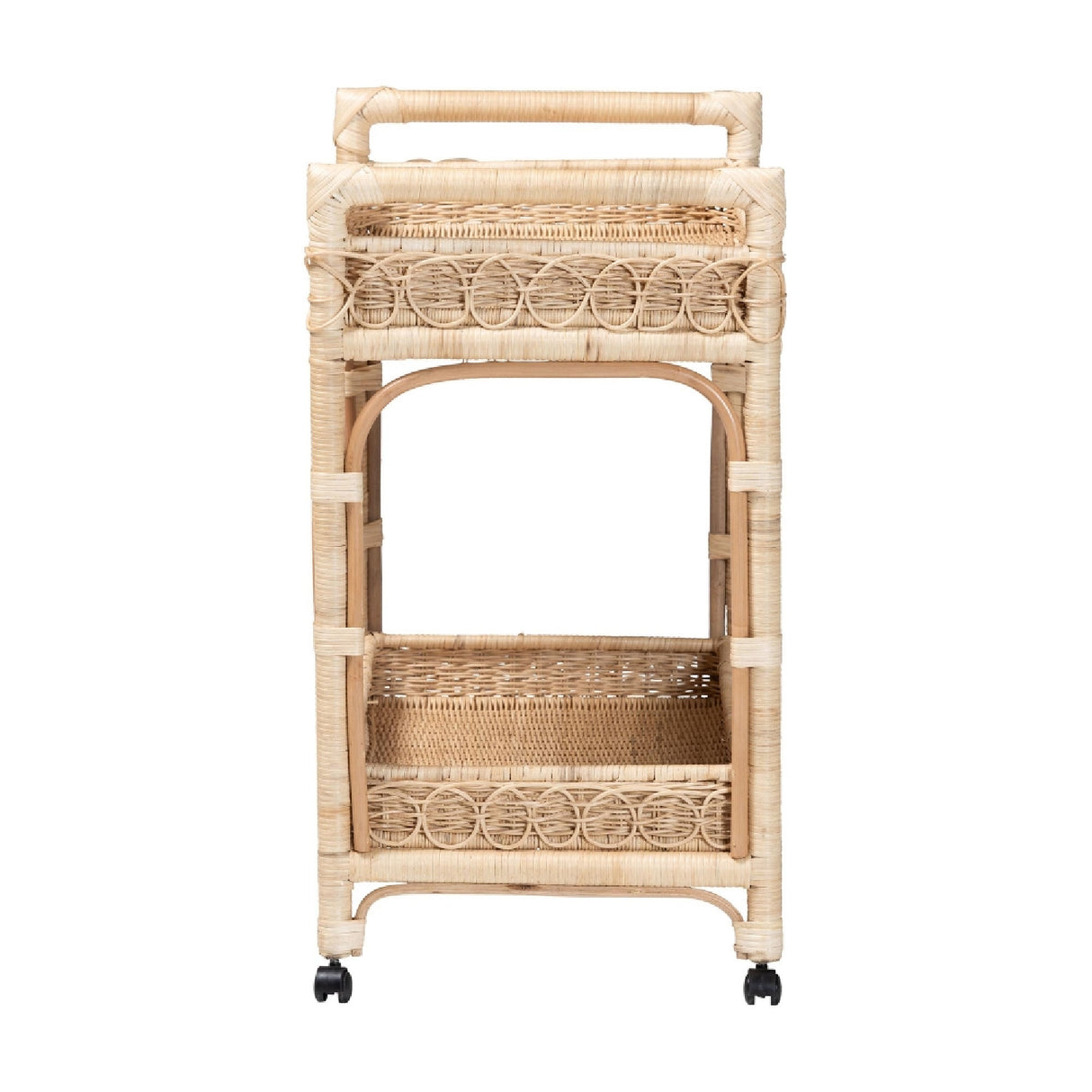 Modern European furniture - Two-Tier Rattan Indoor/Outdoor Serving Cart - www.oroa.com