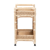 Modern European furniture - Two-Tier Rattan Indoor/Outdoor Serving Cart - www.oroa.com