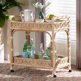 Modern European furniture - Two-Tier Rattan Indoor/Outdoor Serving Cart - www.oroa.com