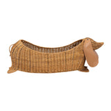 Natural Rattan Dachshund Basket – Daffodil – rear view