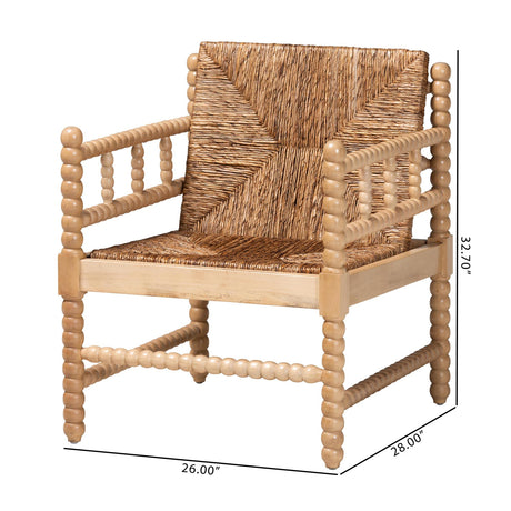 Woven Seagrass Bobbin Armchair | Bali Loom Dolores