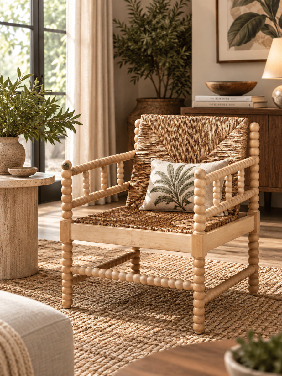 Woven Seagrass Bobbin Armchair | Bali Loom Dolores