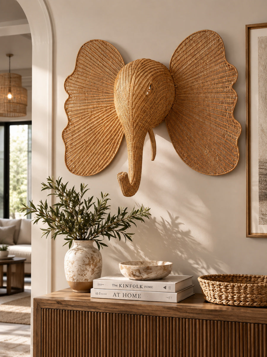 Rattan Elephant Wall Decor | OROA Kids Elissa