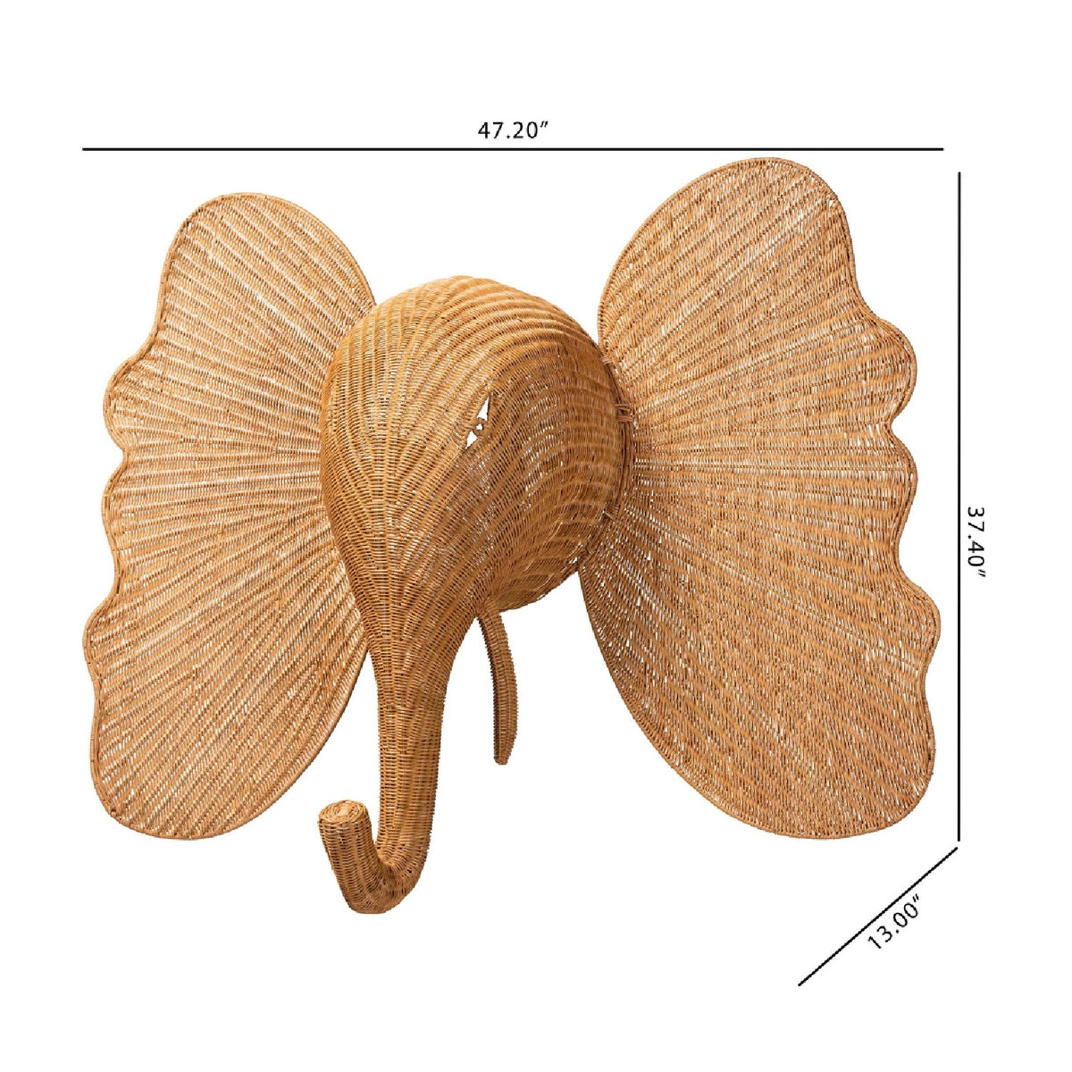 Rattan Elephant Wall Decor | OROA Kids Elissa
