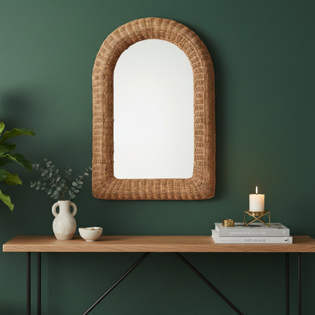   Modern European furniture - Arched Wicker Wall Mirror - www.oroa.com | Oroa.com