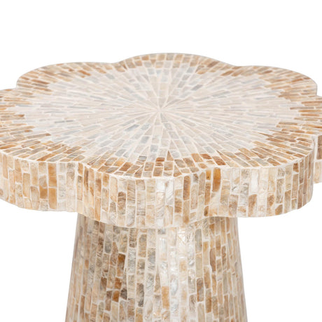 Modern European furniture - Capiz Shell Scalloped End Table - www.oroa.com