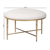 Modern European furniture - White Padded Round Cocktail Ottoman - www.oroa.com