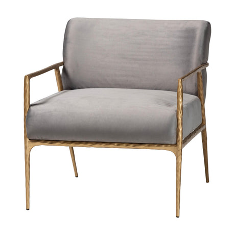   Modern European furniture - Gray Velvet Lounge Chair - www.oroa.com | Oroa.com