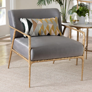   Modern European furniture - Gray Velvet Lounge Chair - www.oroa.com | Oroa.com