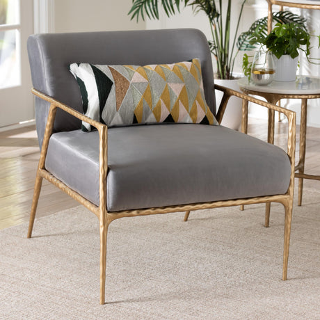   Modern European furniture - Gray Velvet Lounge Chair - www.oroa.com | Oroa.com