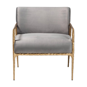   Modern European furniture - Gray Velvet Lounge Chair - www.oroa.com | Oroa.com